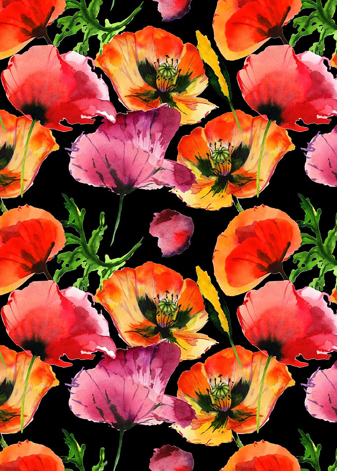 Red Poppy Pattern on B 09