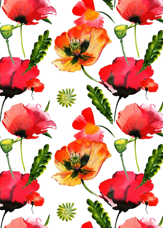 Red Poppy Pattern 04