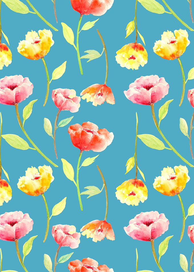 Blue Poppy Pattern 06