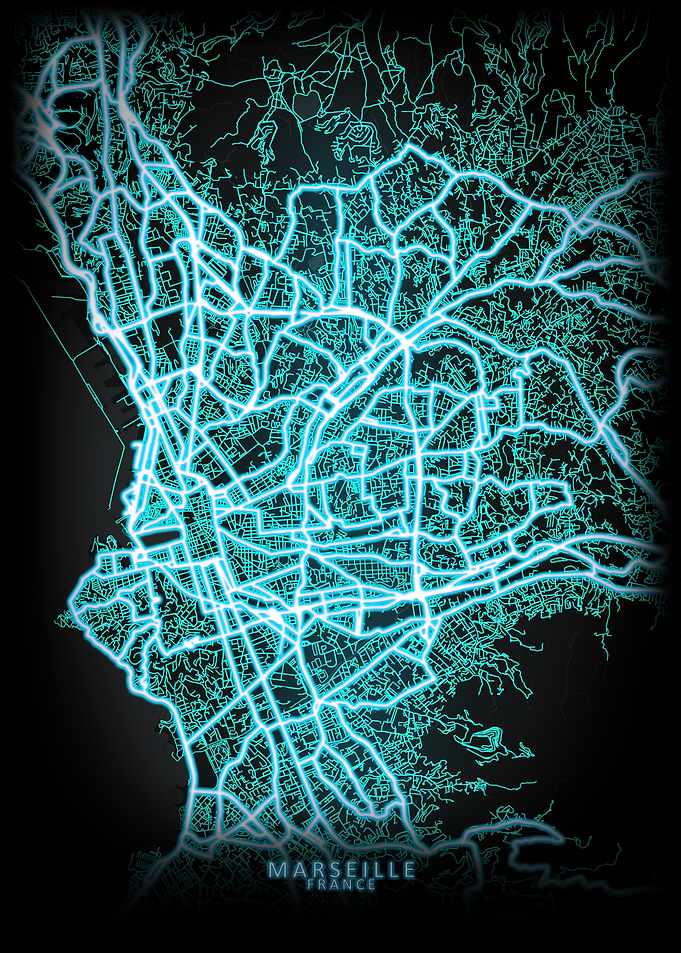 Marseille France City Map