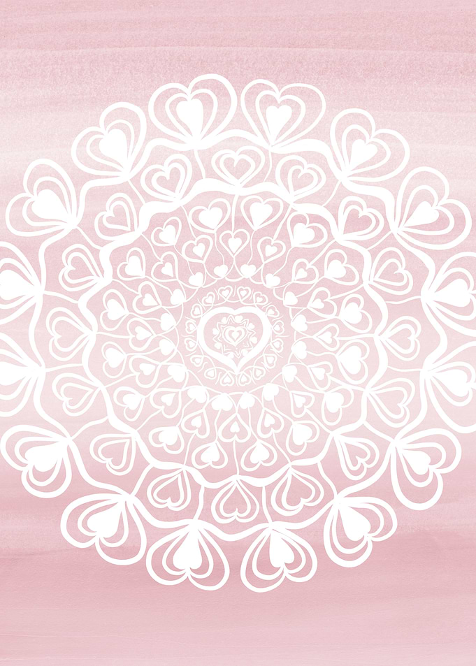 Heart Mandala Blush Pink 1