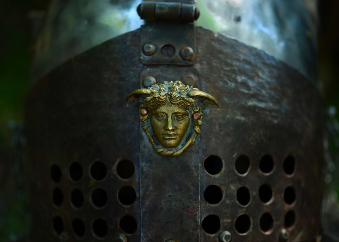 Gladiator metal helmet
