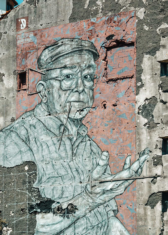 man grafity on