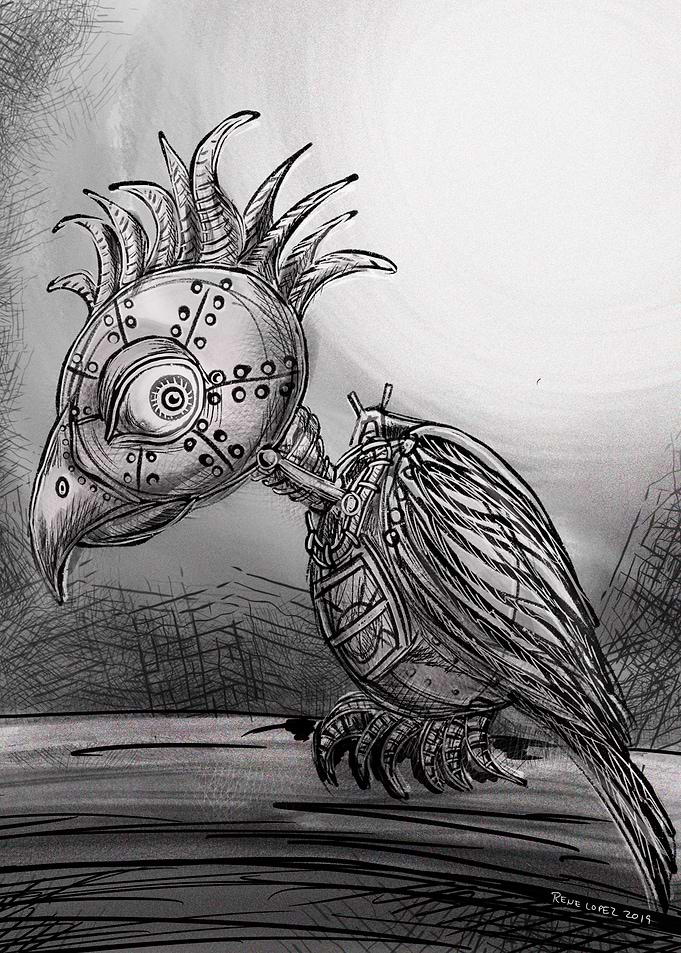 Steampunk parrot