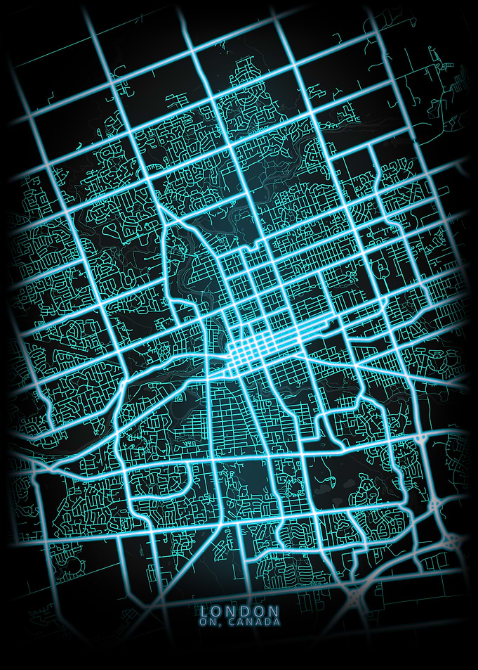 London ON Canada City Map