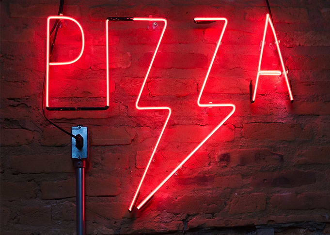 pizza neon night