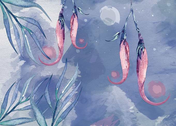 Abst Watercolor Flowers 16