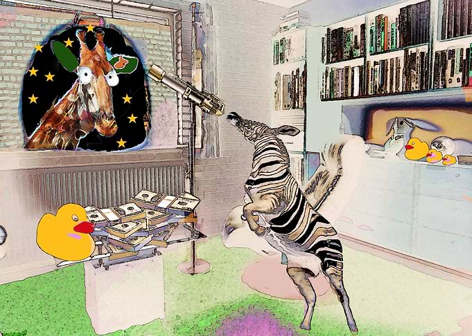 Giraffe and Zebra crazy
