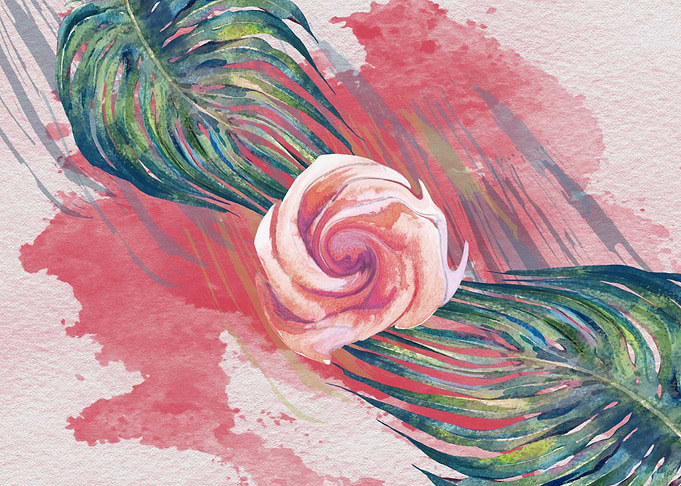 Abst Watercolor Flowers 43