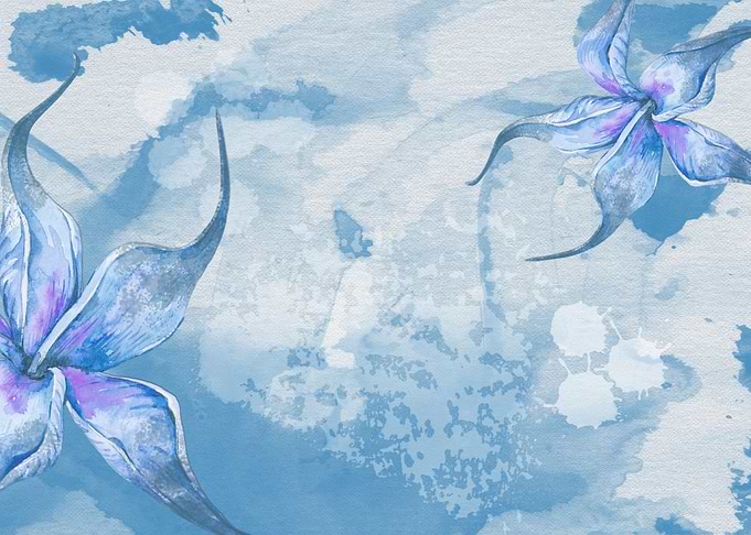 Abst Watercolor Flowers 33
