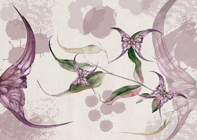 Abst Watercolor Flowers 08