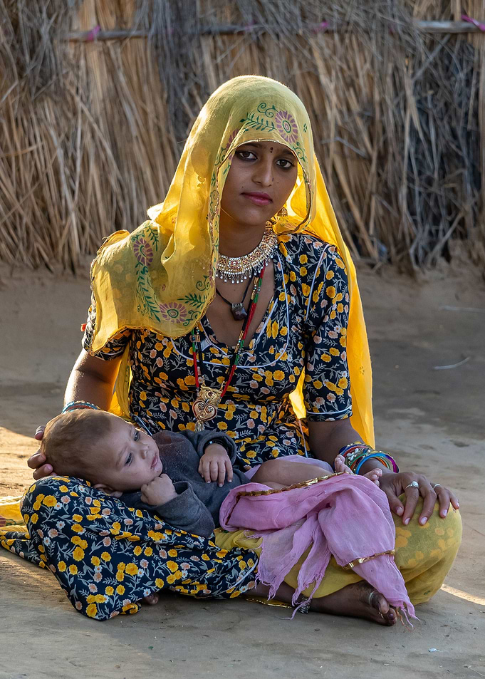 Young woman with her baby