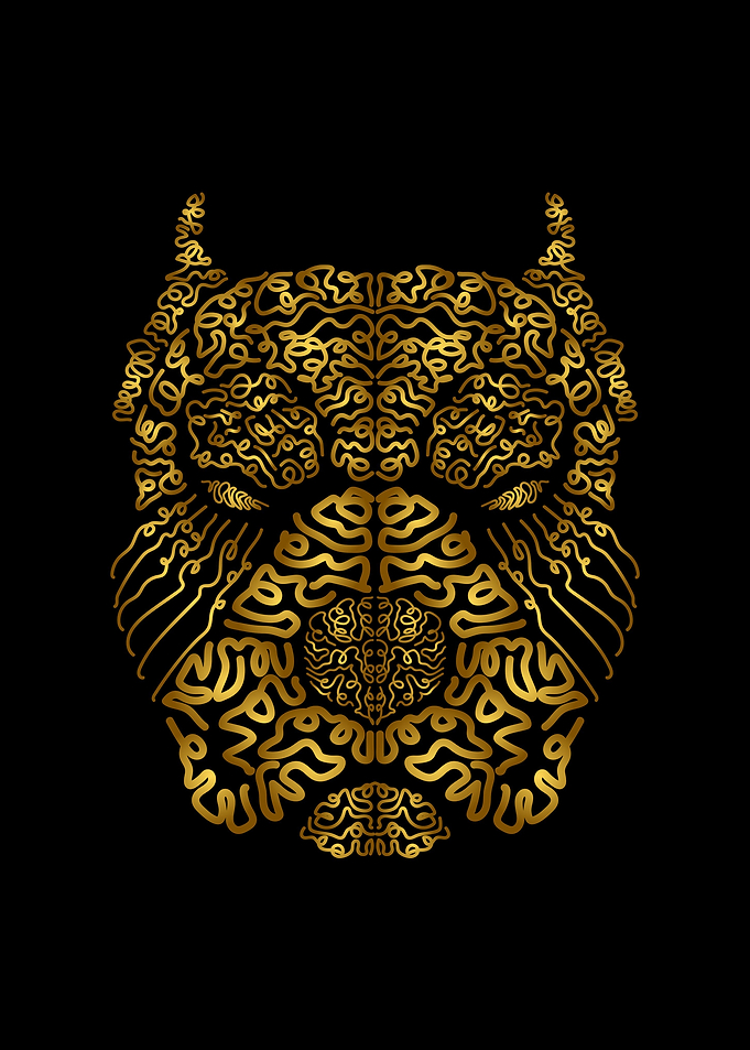 Dark bulldog line art