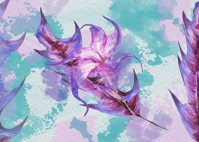 Abst Watercolor Flowers 39