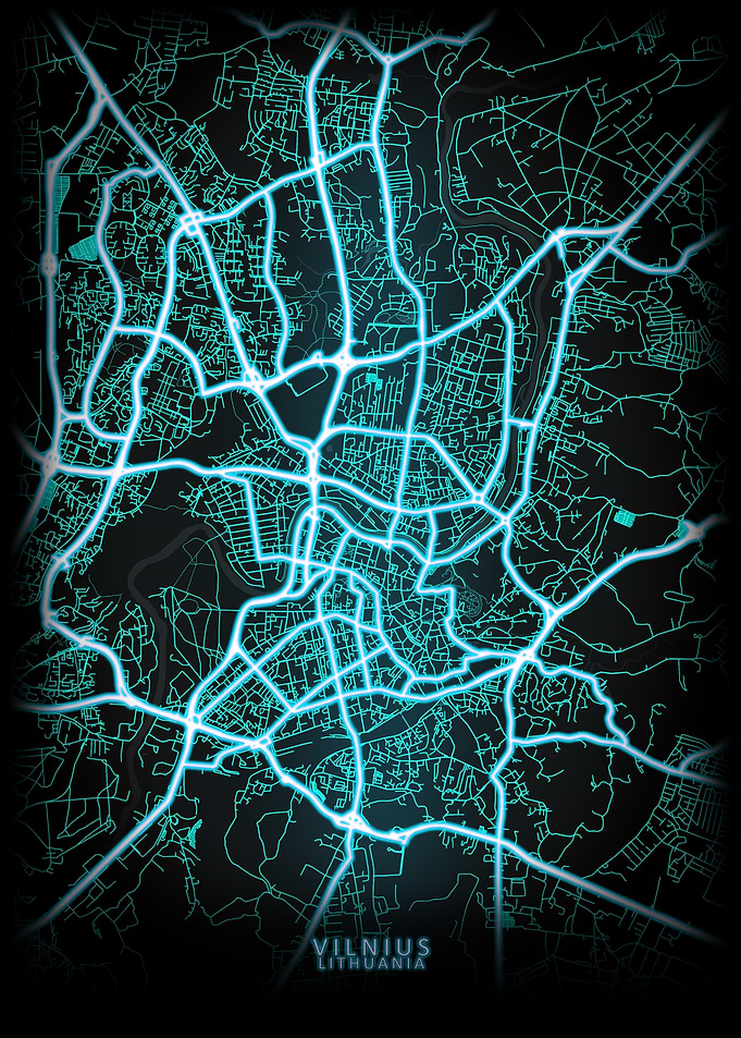 Vilnius Lithuania City Map