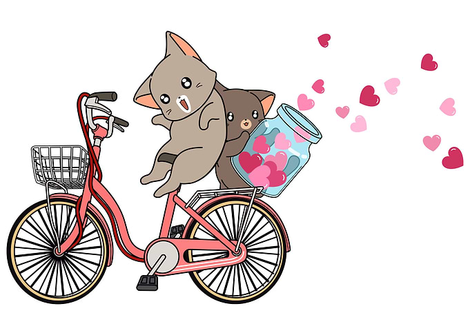 Funny cat are riding