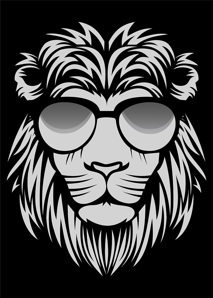 lion calligraphy poster