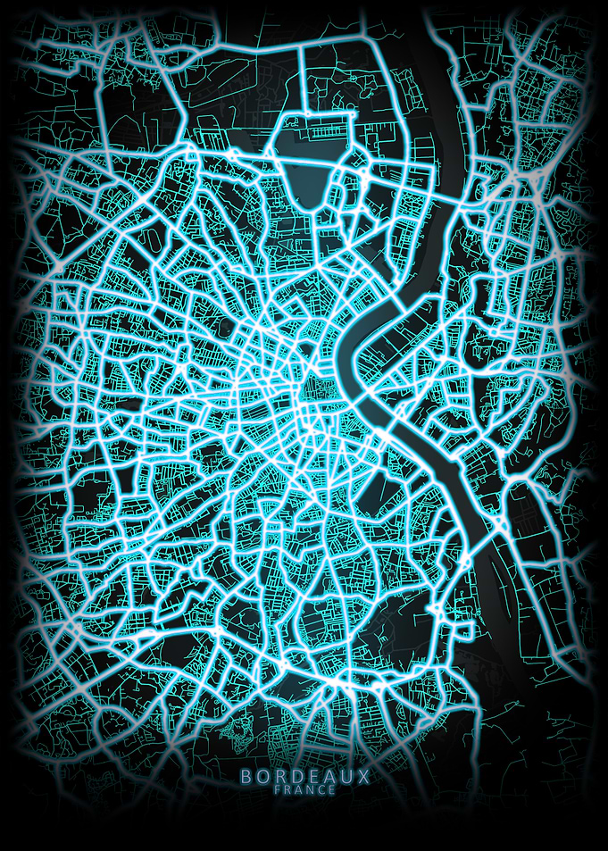 Bordeaux France City Map