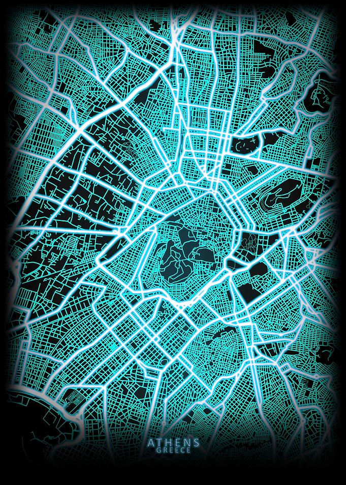 Athens Greece City Map