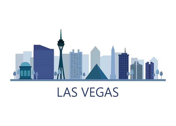 Colored las vegas skyline