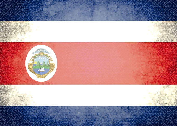 Costa Rica vintage flag
