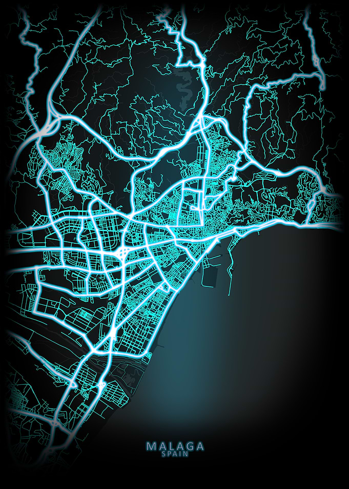Malaga Spain City Map