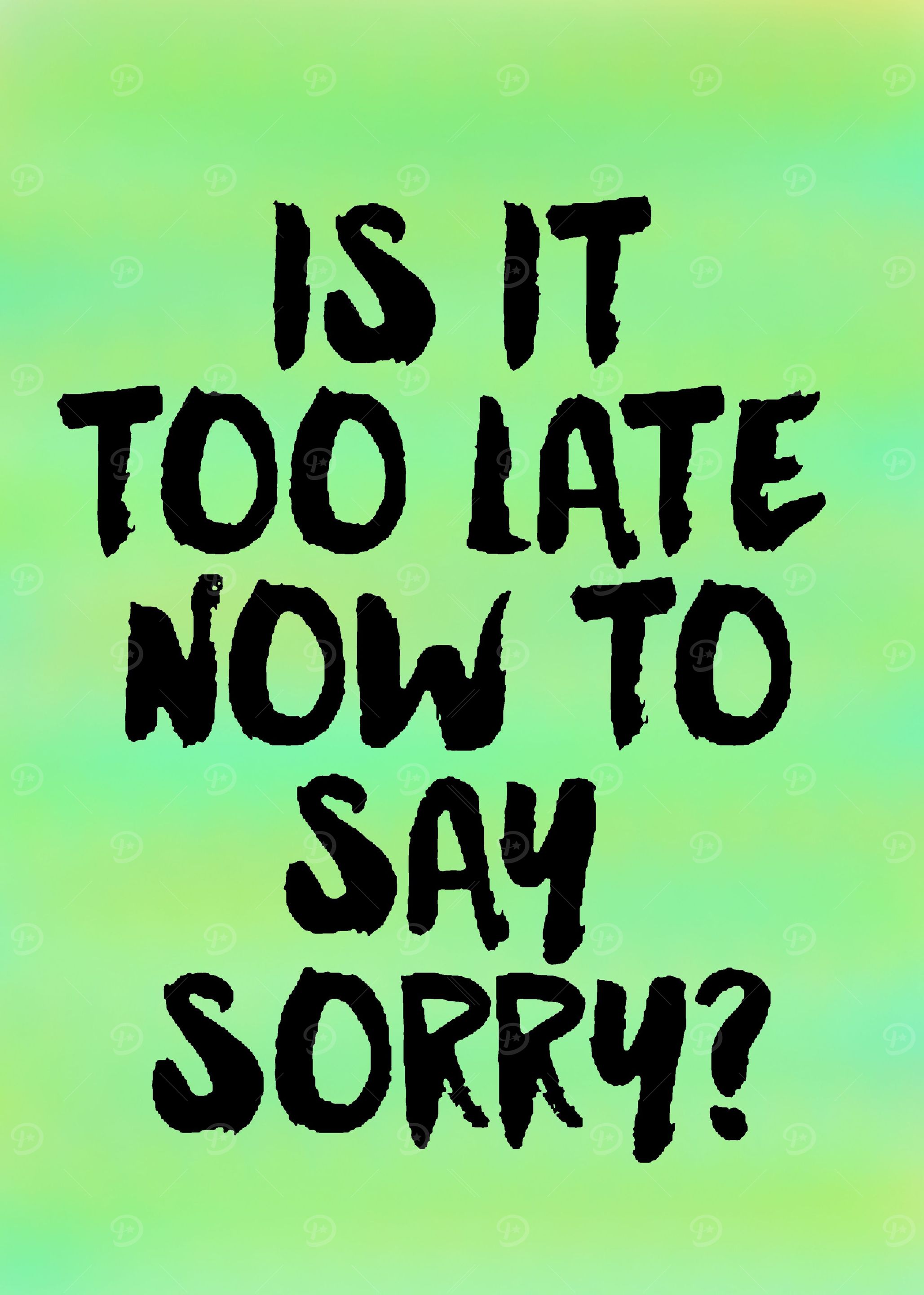 Is it too late