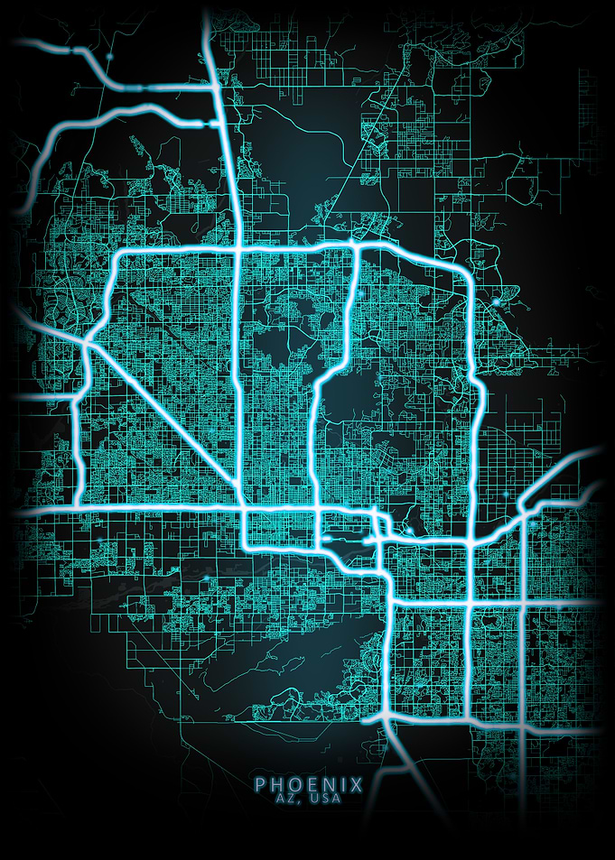 Phoenix AZ USA City Map