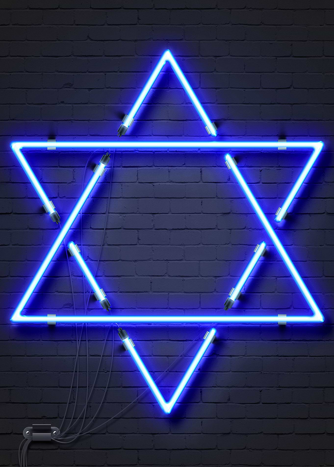Star of David neon sign