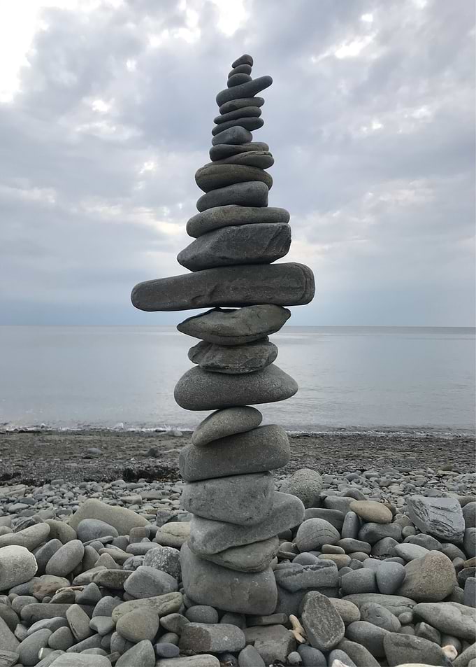 Cairn Stones on the Beach