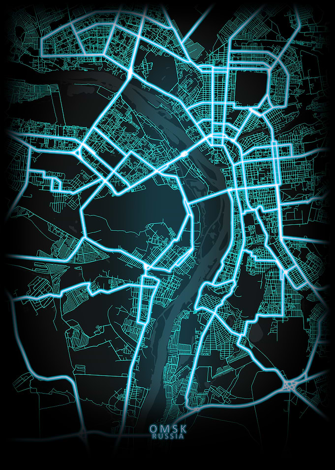 Omsk Russia City Map