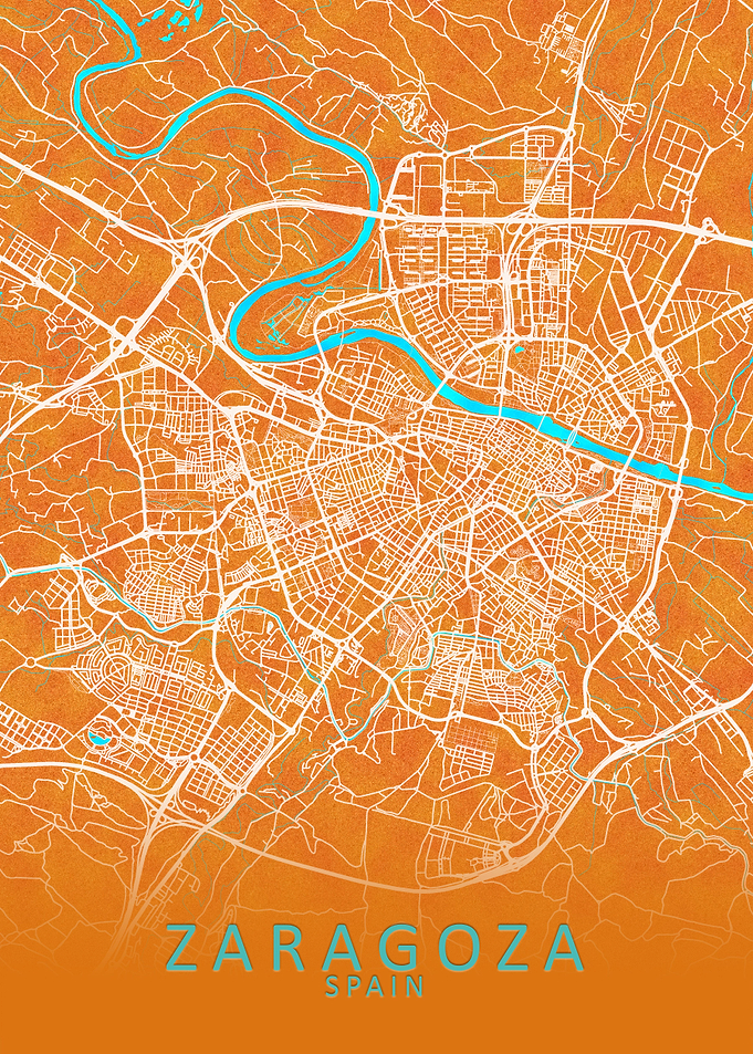 Zaragoza Spain City Map