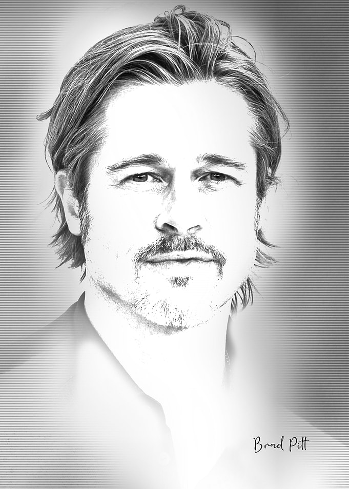 Brad Pitt Sketch Portrait