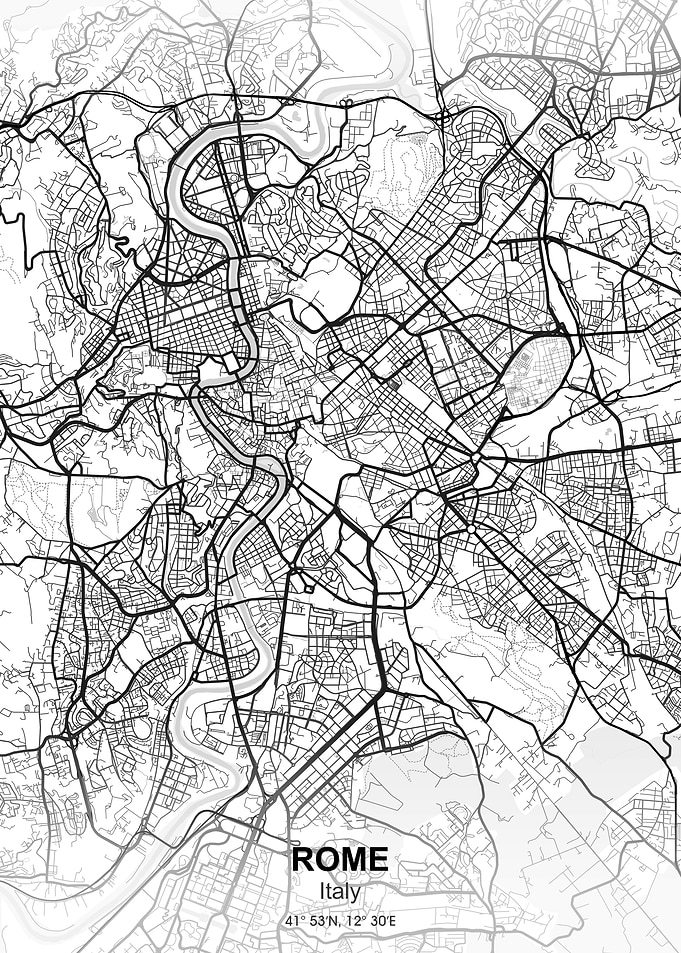 rome city map white
