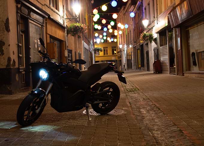 Biker in street