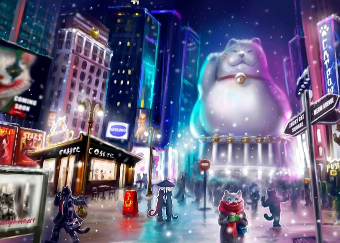 Winter in Cat City
