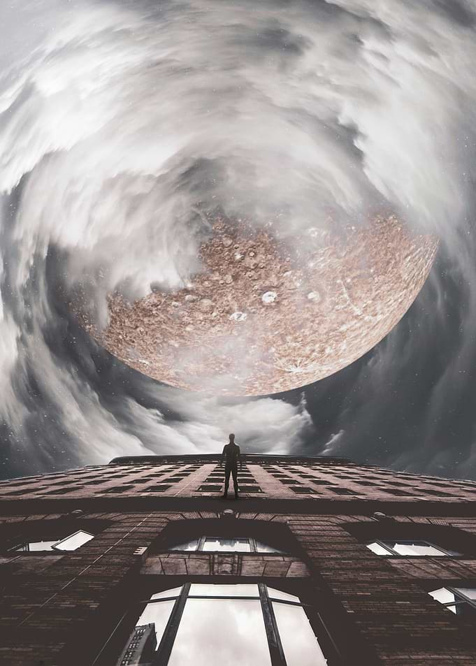 through the sky