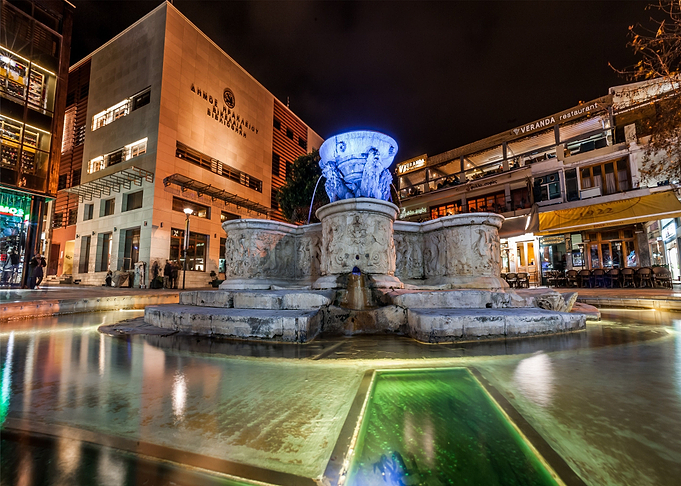 near water fountain