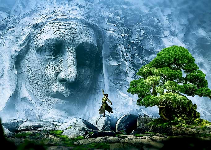 Head sculpture magician