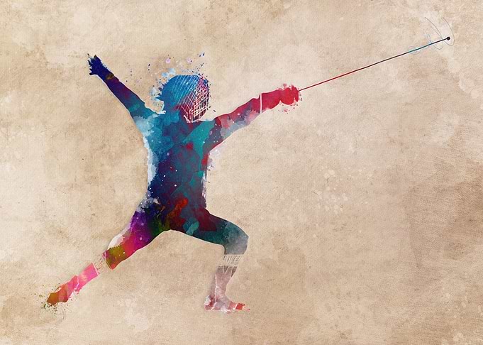 Fencing sport art