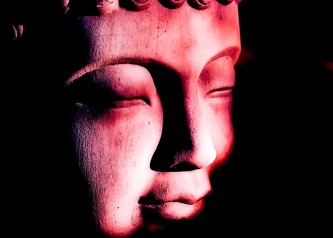 Pink buddha head