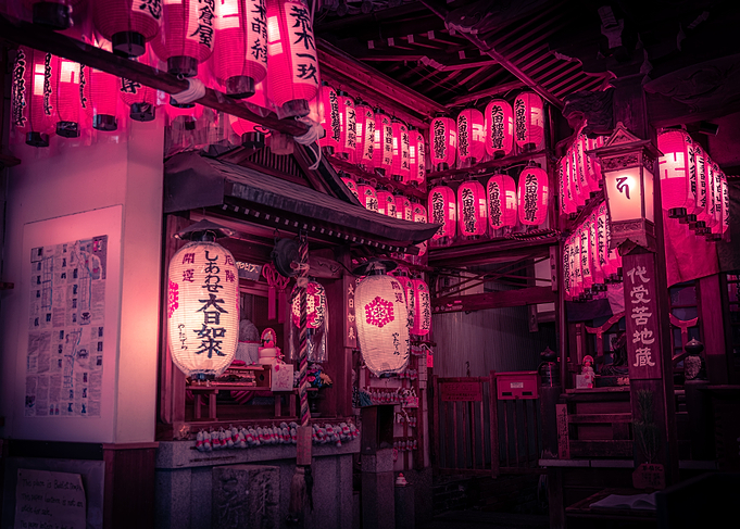 Shrine at night