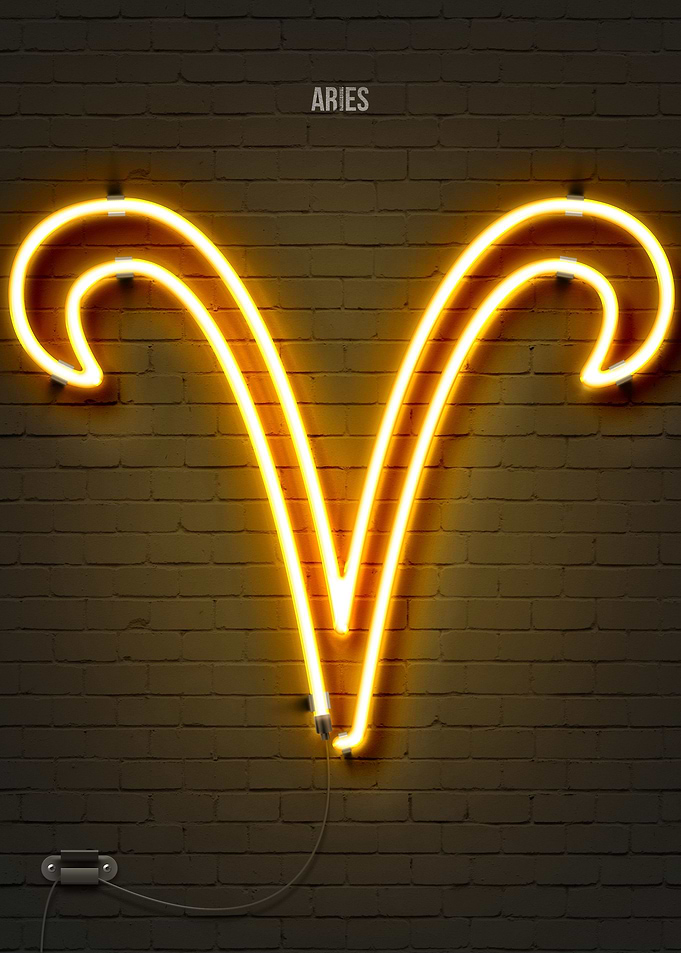 Aries neon sign