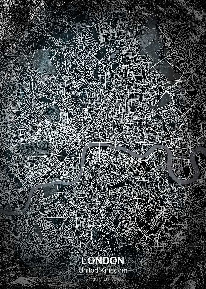 london chalkboard map