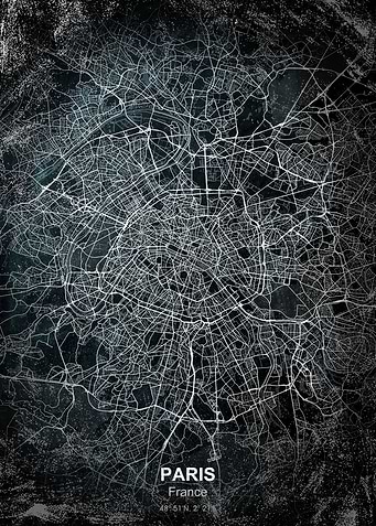 paris francechalkboard map