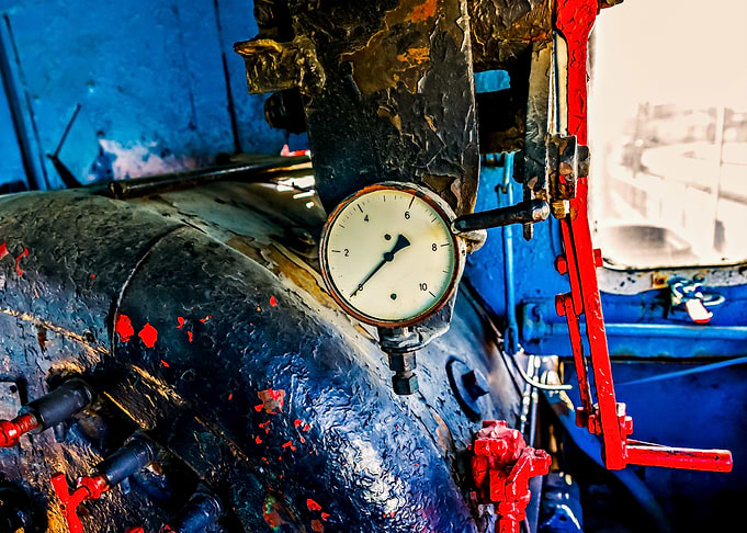 Old Locomotive Steam Gauge