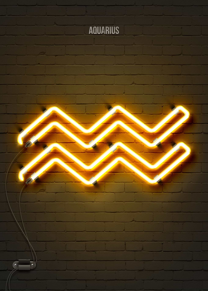 Aquarius neon sign