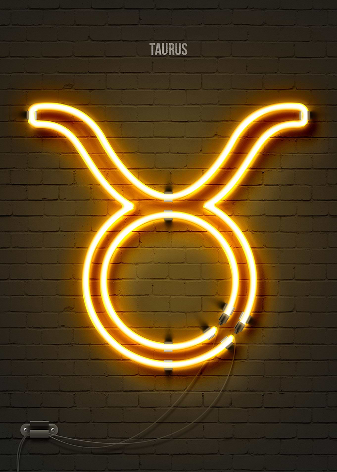 Taurus neon sign