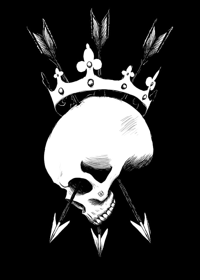 Pierced Crowned Skull