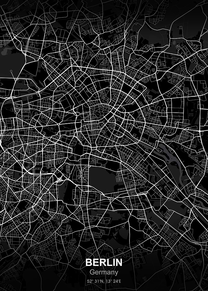 Berlin city map black